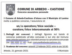 Concorso operatore sociale Arbedo-Castione e Lumin...